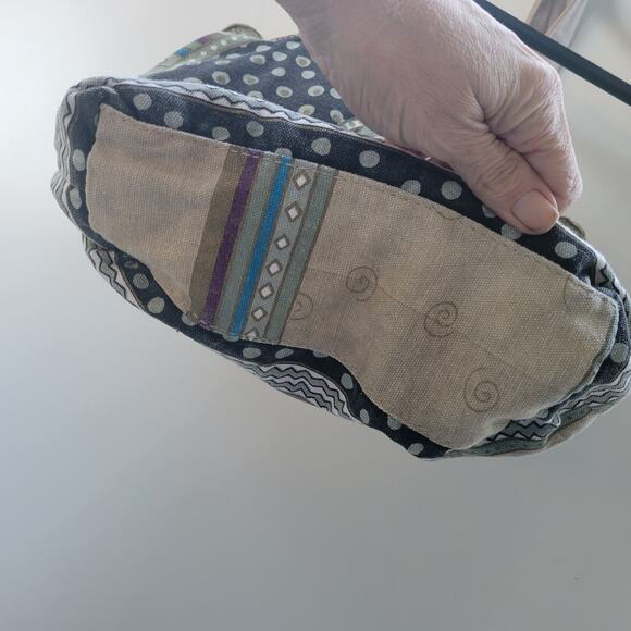 Laurel Burch 3 cat Canvas Tote shoulder Bag tan black white vintage 1990's Women - Picture 9 of 10